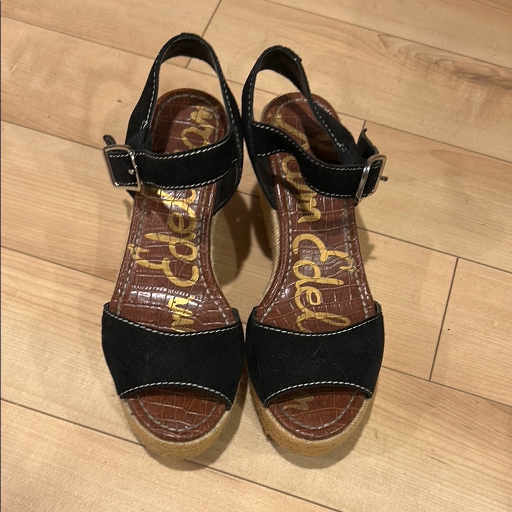 Sam Edelman Black and Brown Espadrille Shoes